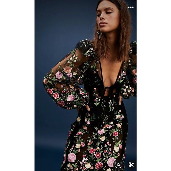 New Free People For Love & Lemons Luna Maxi Dress Size Extra Small - Picture 6 of 12